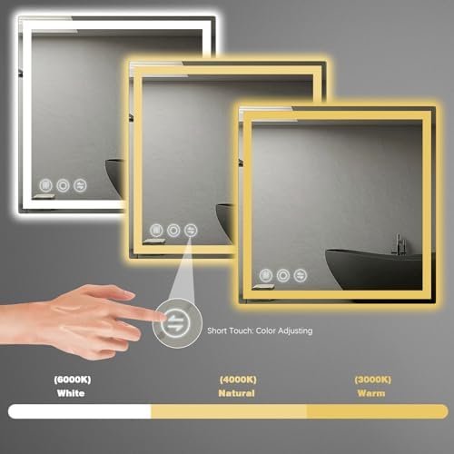 Memobarco 24" x 24" LED Bathroom Mirror - Image 4