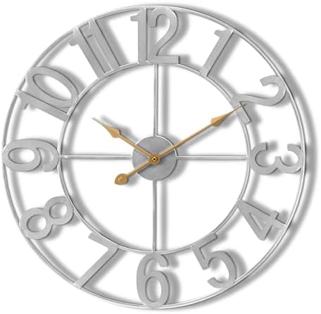 Sorbus Large Wall Clock, Metal Frame, Battery Powered by Sorbus