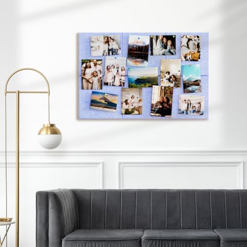 MaxGear Felt Bulletin Board 36" x 24", Light Blue Felt Wall Tiles Push Pins - Image 6