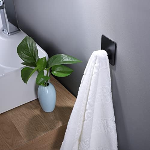DELITON 26lb Heavy Duty Adhesive Towel Hooks, No-Damage 4 Pack Matte Black - Image 3