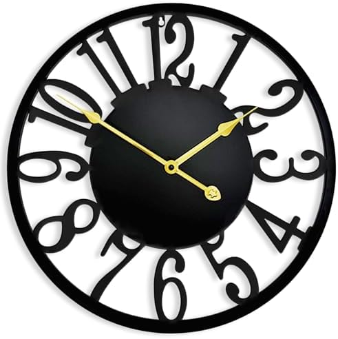 16 Inch Large Wall Clock, Modern Farmhouse Wall Clock Silent Battery Operated by SUKYING
