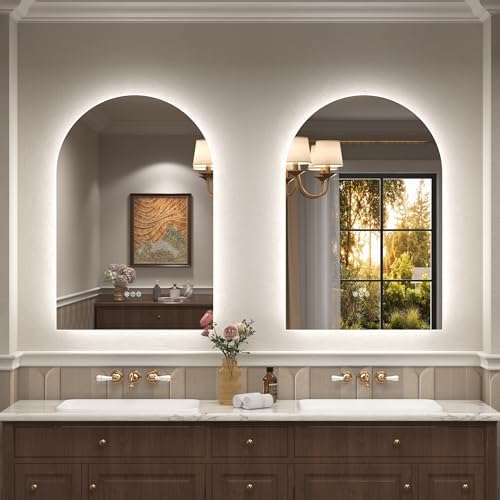 40x30 Inch Backlit Arched LED Mirror - Image 6