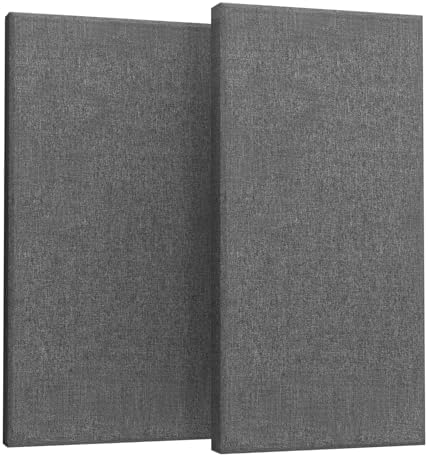 2” Thick Acoustic Panels with Hanging Hardware, Heather Grey by UMIACOUSTIC