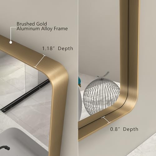 44x36 Inch Gold Framed Mirror for Bathroom - Image 2