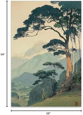 Vintage Japanese Forest Canvas Wall Art Tranquil Mountain Landscape Posters - Image 7