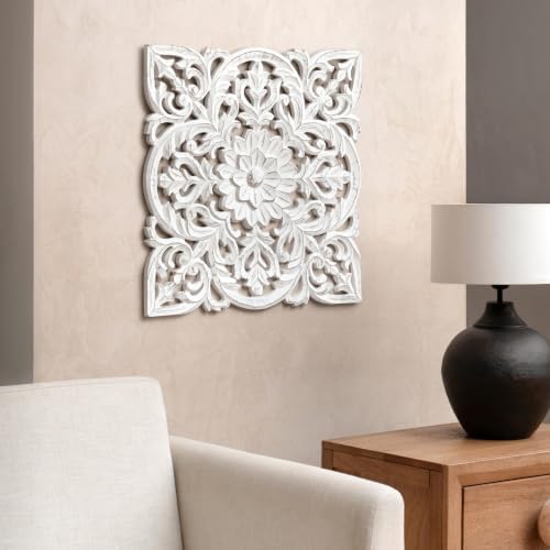 JFY Designs Blaze Hand Carved Wood Medallion Wall Panels Bedroom Décor - Image 5