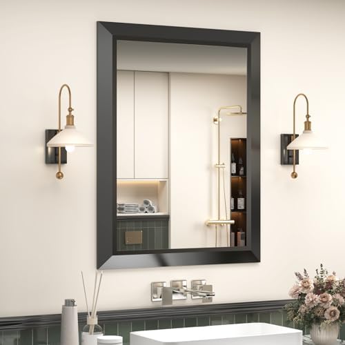 SMIROR 28x36 Matte Black Bathroom Vanity Mirror by SMIROR