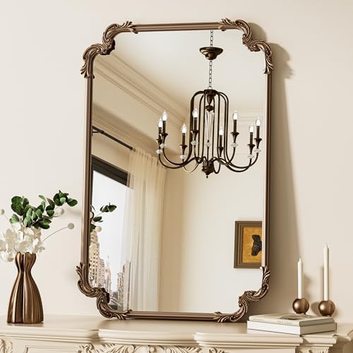 TETOTE Antique Gold Brass Rectangle Mirror by TETOTE