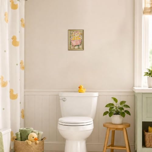 Gold Framed Vintage Duck Wall Art, Cute Duck Bathtub Print - Image 6