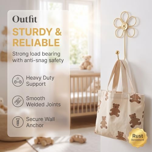 4 Pcs Heavy Duty Decorative Wall Hooks, Creative Flower Shaped Wall Mounted Hook - Image 5
