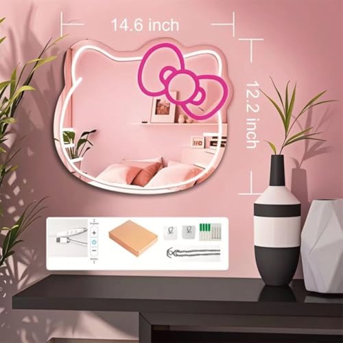 GALLIA Anime Hello Kit Mirror Vanity, Neon Mirror - Image 4