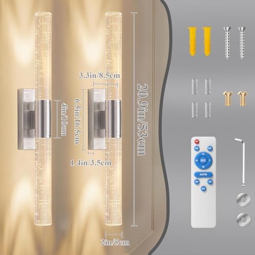 camuucci Battery Operated Wall Sconces Set of 2, Rechargeable Wall Lights - Image 4