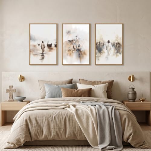 Large Jesus Christian Framed Canvas Wall Art -16"x24"x3 - Image 4