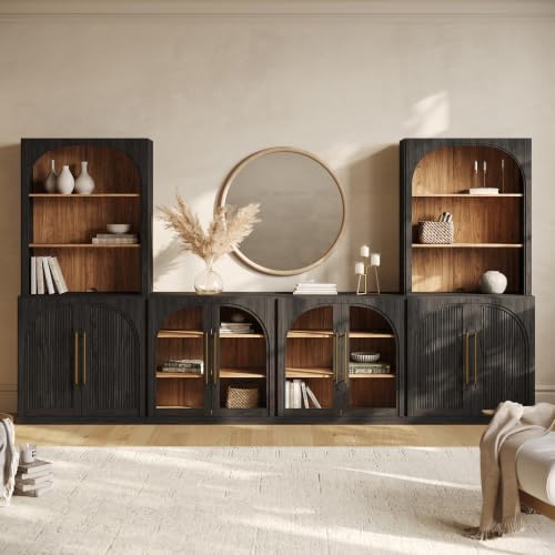 BELLEZE Jagger 130" Wall Unit 6-Piece Modular TV Stand - Image 5