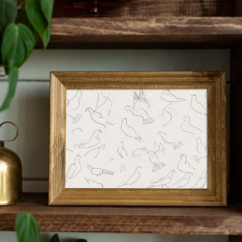 uniro Vintage Animal Drawing Birds Line Art Sketch Pigeon Wall Art Pencil Dove - Image 5
