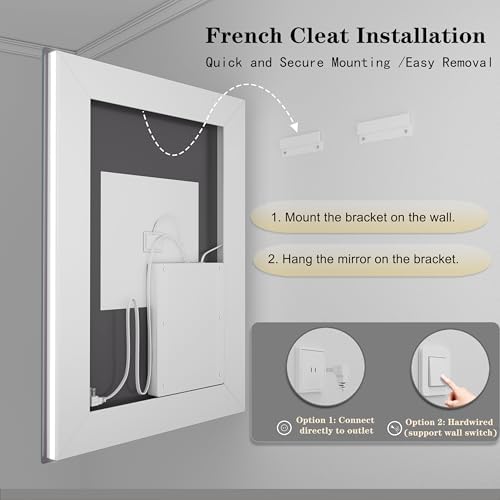 24x36 LED Bathroom Mirror with Backlit and Front Lights - Image 6