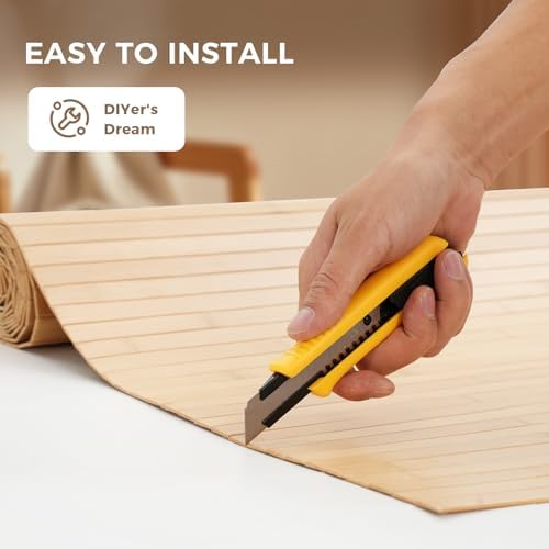 OUZUGIE 2 Pack 96x48 Inch Natural Bamboo Wall Panel - Image 6