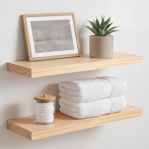 Homeforia 20 Inch Floating Shelves, High-End Solid Pine Wood by Homeforia