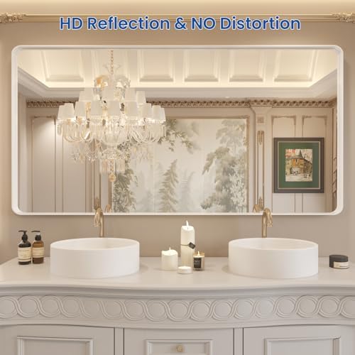 WEER White Bathroom Vanity Mirror 60x30 Inch - Image 2