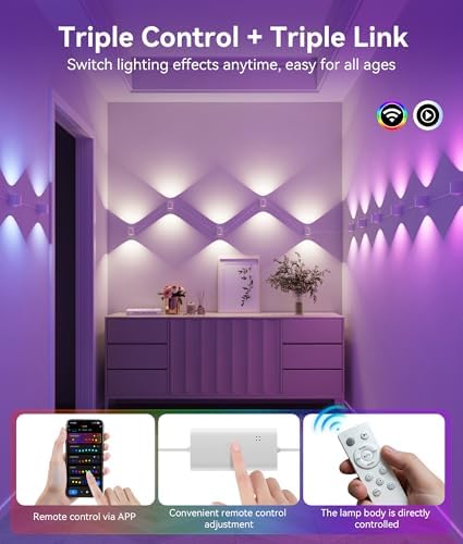 Smart Wall Lights, RGB Wall Sconces - Image 3