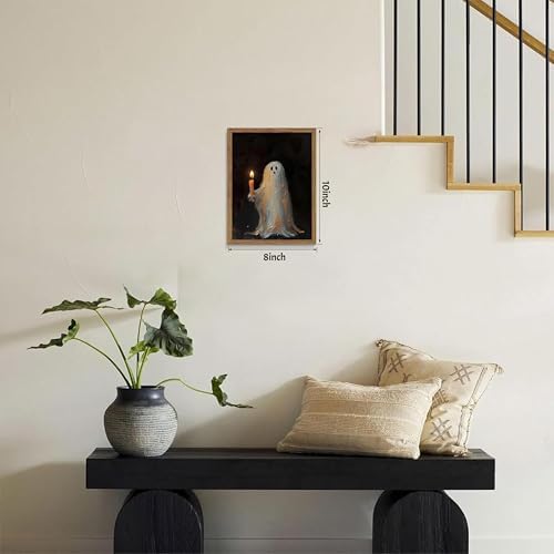 Framed Vintage Halloween Ghost Wall Art, Cute Spooky Ghost - Image 4