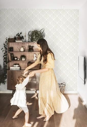 Heroad Boho Peel and Stick Wallpaper Beige Renter Friendly Wall Paper Peel and - Image 3