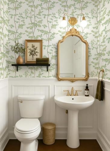 Heroad Peel and Stick Wallpaper Sage Green Tree/Leaf Cottage Contact Paper - Image 2
