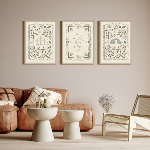 Christian Floral Wall Art Bible Verse Posters Scripture Flower Canvas Wall - Image 4