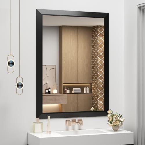 SMIROR 26x36 Matte Black Bathroom Vanity Mirror by SMIROR