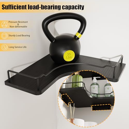 L-Shaped Corner Floating Shelves Wall Mounted Set of 3 - Image 4