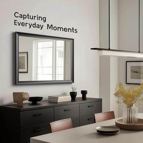 22x30 Inch Black Bathroom Mirror, Rectangle Vanity Wall Mirror - Image 5