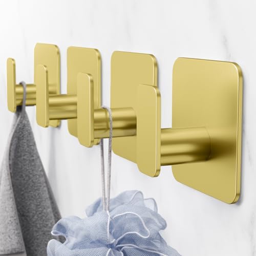 Aikzik Gold Hooks for Hanging Heavy Duty, Adhesive Hooks for Shower, Waterproof - Image 2