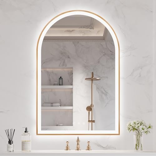 24"x36" Arched LED Lighted Bathroom Mirror by OUMUSUMIRROR