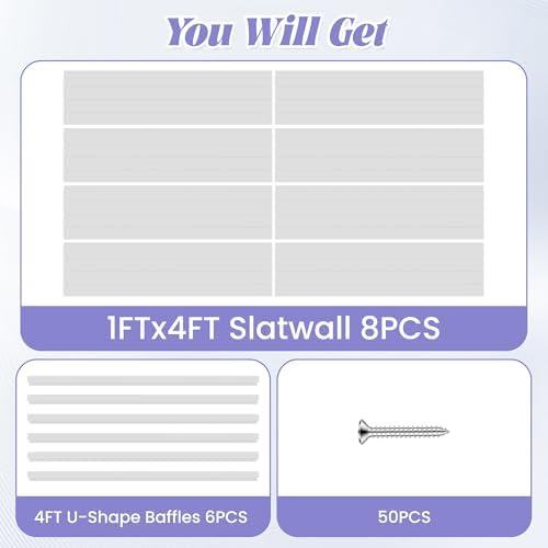SMARTSTANDARD PVC Slatwall Panel 4x8 FT, PVC Garage Wall Organizer System - Image 7