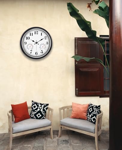 45MinST 16 Inch Silver Vintage Large Indoor/Outdoor Waterproof Wall Clock - Image 4