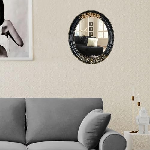 Oval 11.8x10 inch Resin Vintage Mirror - Image 2
