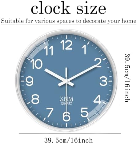 XNM Large Decorative Wall Clocks Battery Operated 16 Inch - Image 3