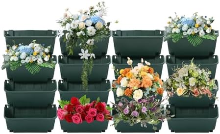 16 Pack Vertical Garden Planter, 13 inch Wall Mounted Planter by kunghei