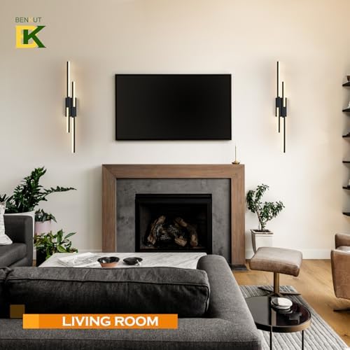 Benkut Modern LED Wall Sconce Black Remote Wall Light Fixtures - Image 6