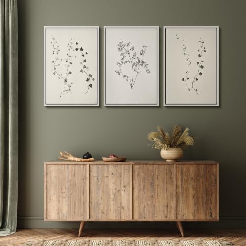 MUDECOR Framed Canvas Print Wall Art Set Botanical Sprigs - Image 5