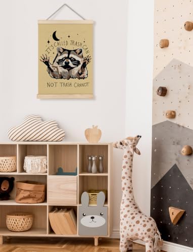 Foritho Funny Beige Motivational Raccoon Poster Wall Art Framed 12x16in - Image 6