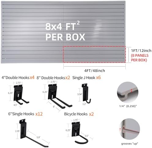FRAYSCENT Slat Wall Paneling Garage Slat Wall Storage Systems Slatwall Panels - Image 3