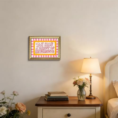 Gold Framed Quote Wall Art, Joy Has A Habit Of Returning Print - Image 6