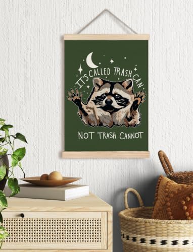 Funny Olive Green Motivational Raccoon Poster Wall Art Framed 12x16in - Image 2