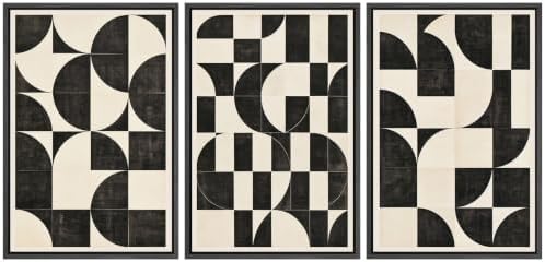 MUDECOR Framed Canvas Print Wall Art Set Geometric Blocks by MUDECOR