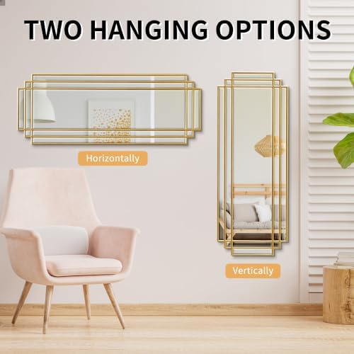 42"x16" Rectangle Beveled Wall Mirror - Image 4