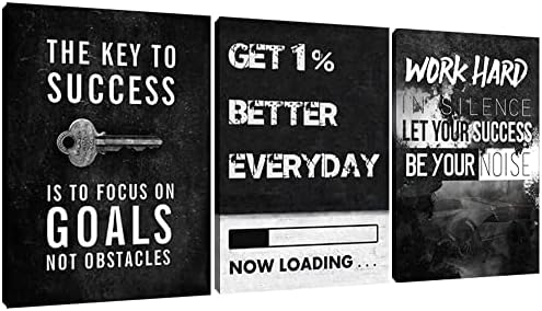 Yetaryy Motivational Poster Inspirational Wall Art 3 Pieces Canvas Painting by Yetaryy