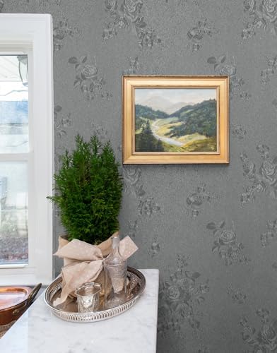 Erfoni 78.7"x17.7" Grey Contact Paper Vintage Gray Peel and Stick Wallpaper - Image 2