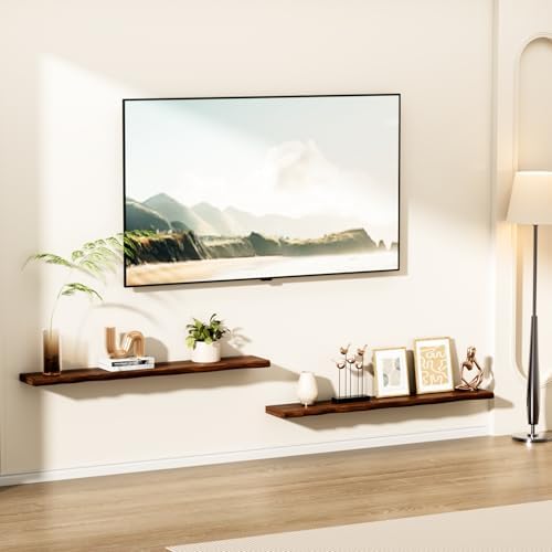 Organic Wavy Edge Floating Shelves, Hidden Brackets, 1 Pack 48 in - Image 5