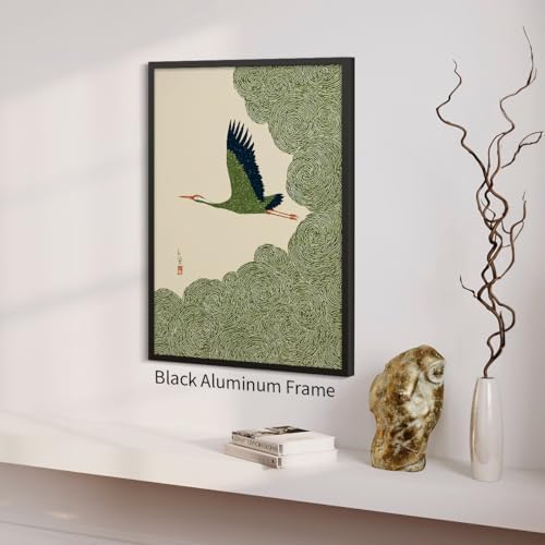 Japanese Flying Black Framed Wall Art Nature Bird Pictures Aesthetics Posters - Image 5